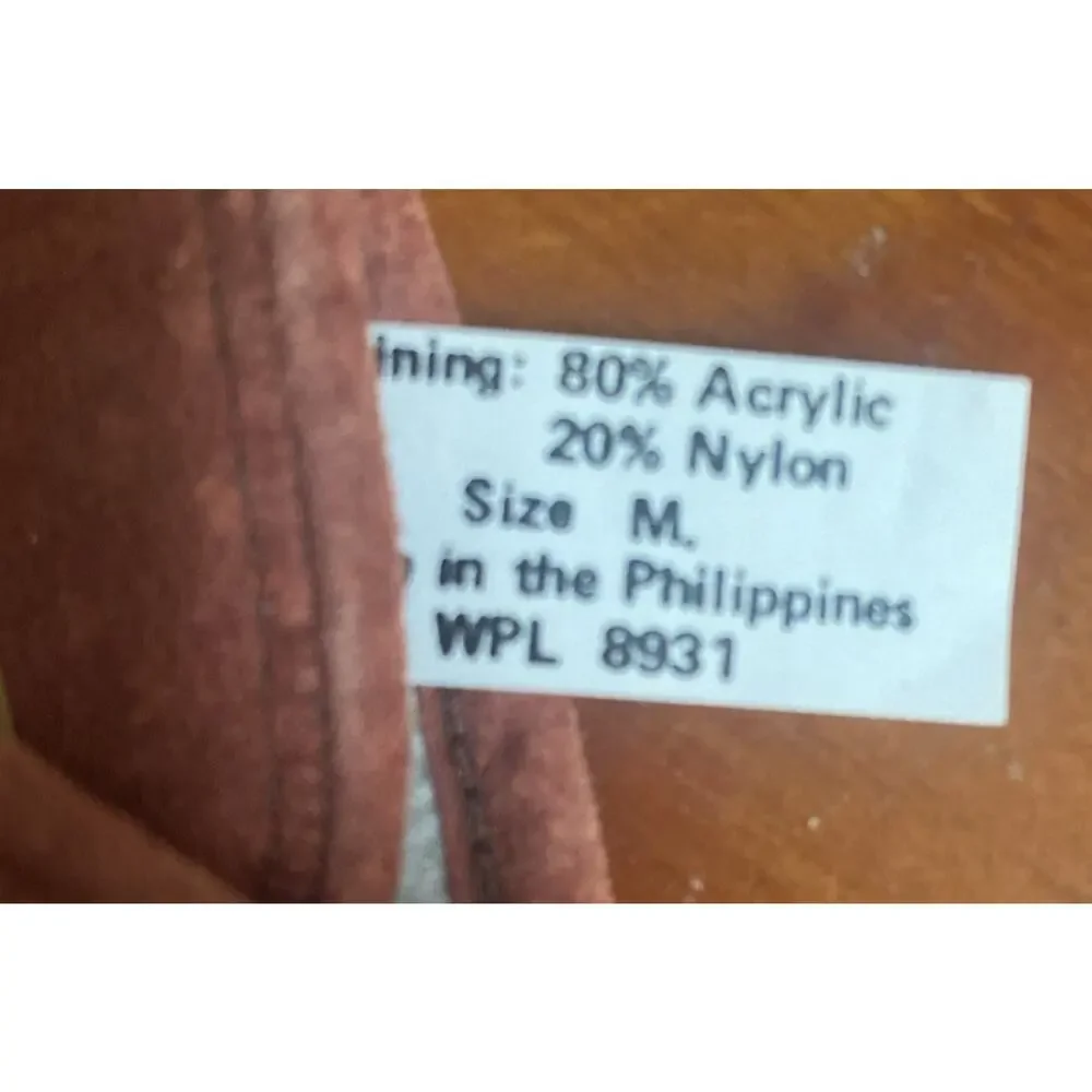 Vintage NOS Women’s Medium Isotoner Country Redwood Gloves Knit Lined 1994